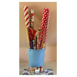 Rolls of Holiday Wrapping Paper