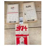 VTG 1970's Artist Hal Broyles Fingerprint Art Calendars
