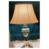 Regency Style Metal and Glass Urn Table Lamp