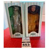 Wizard of Oz Tin Man and Lion Dolls with Boxes