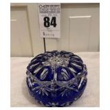 BEAUTIFUL Cobalt Blue Cut-to- Clear Dish or Candy Bowl