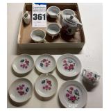 Child's Tea Set with Flowers and Butterfly Motif