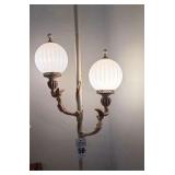 VTG Ornate Cherub Dual-Globe Floor/Pole Lamp
