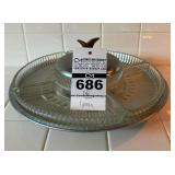 MCM Kromex Crystal Lazy Susan Serving Tray