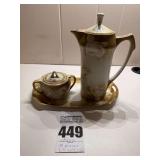 Tea Pot, Sugar Bowl and Tray made in Germany