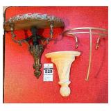 Ornate Metal Cherub Wall Shelf and Other Wall Shelves
