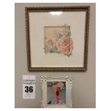 Rose Themed Framed Wall Art (2 total)