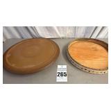 Wooden Lazy Susan and Round Wooden Decorative Tray