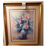 Large Framed Floral Art Piece by Lean Liu