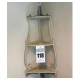 Whitewashed Three Tier Corner Shelf