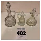Lot of Glass Decanters, One is Star of David Anchor H. Pattern