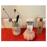 Hat Pin Jar with Hat Pins, Old Bottles