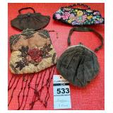 Lot of Vintage and Antique Handbags