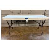Plastic 5'- Fold Up Table (1 of 2 similar tables in auction)