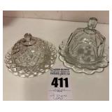 Vintage Pressed Glass Butter/Cheese Dishes