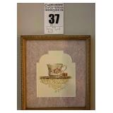 Sandy Lyman Signed Teacup and Locket Framed Print