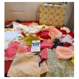 Lot of Vintage Doll Clothes and Suit Case