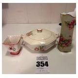 Floral Planter, Lidded Bowl and Pitcher