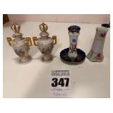 By Dermay Fifth Ave. New York Perfume Bottles, Vase, Hat Pin Holder