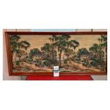 Currier and Ives's Padded (Puffed) Fabric 'A Home on the Mississippi' Artwork Wall