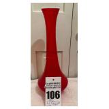 MCM Long Neck Ruby Red Vase