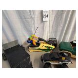 Fast Lane Remote Control Kawasaki Jet Ski, ERTL Flatbed Trailer, and Misc. Toy Trucks