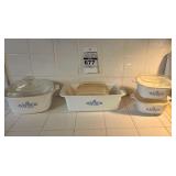 Corning Ware Blue Cornflower Bakeware with Lids