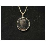 2006 British Virgin Islands Twin Towers Memorial $1 Coin Pendant Necklace