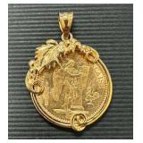 Lucky Angel Twenty Franc Coin Pendant