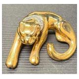 14KT Gold Panther Pendant with Diamond Collar