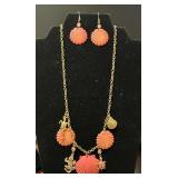 Beach Themed Charm Necklace and Matching Earrings