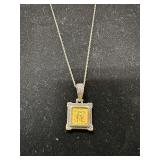 Tagliamonte Psyche and Eros Sterling Silver and 18K Gold Pendant Necklace
