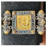 Vintage Tagliamonte Sterling Silver and 18k Gold Cupid and Aphrodite Bracelet