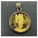 Guardian Angel Raphael Coin Pendant