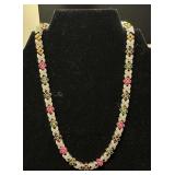 Gold Plated Sterling Silver Gemstone Necklace