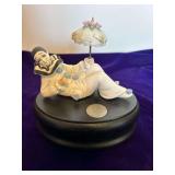 Porcelain Clown Music Box -The entertainer by Ellen Williams