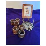 Napkin Rings, Metal Elk Lid, Tiny Embroidery