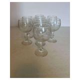 8 Vintage Etched Glass Liqueur Stem – Frosted Oval Band Design, 1970s