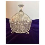 Footed Crystal Covered Dish With Lid