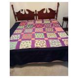 64”x78” Hand Stitched Quilt - Needs Repair