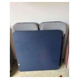 Dk Blue Card Table , 4 Chairs