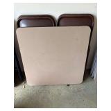 Brown Card Table and 4 Chairs