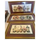 Set of 3 Prints in Gold Frames