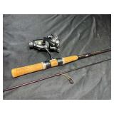 Fishing reel with rod combination