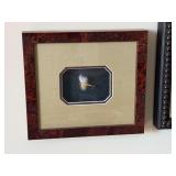 Framed fly fishing, art, 9 1/2 x 8 1/2