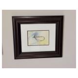 Framed fly fishing art, 16 1/2 x 15”