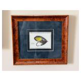 Framed fly fishing art, 10” x 10”
