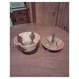 Nut Bowl and Large Handmade Wood Bowl