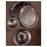 Assorted Silver Serving Dishes Kitchen Ware