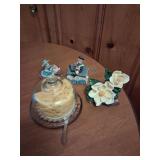 2 Trinket Boxes, Flowers Home Decor and Cheese Tray